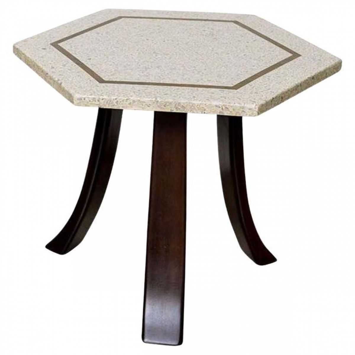 Harvey probber terrazzo and dark walnut table