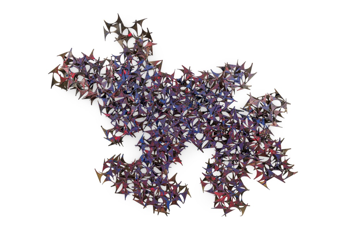 American modern abstract sculptural splatter painted wall art curtis jeré 1970