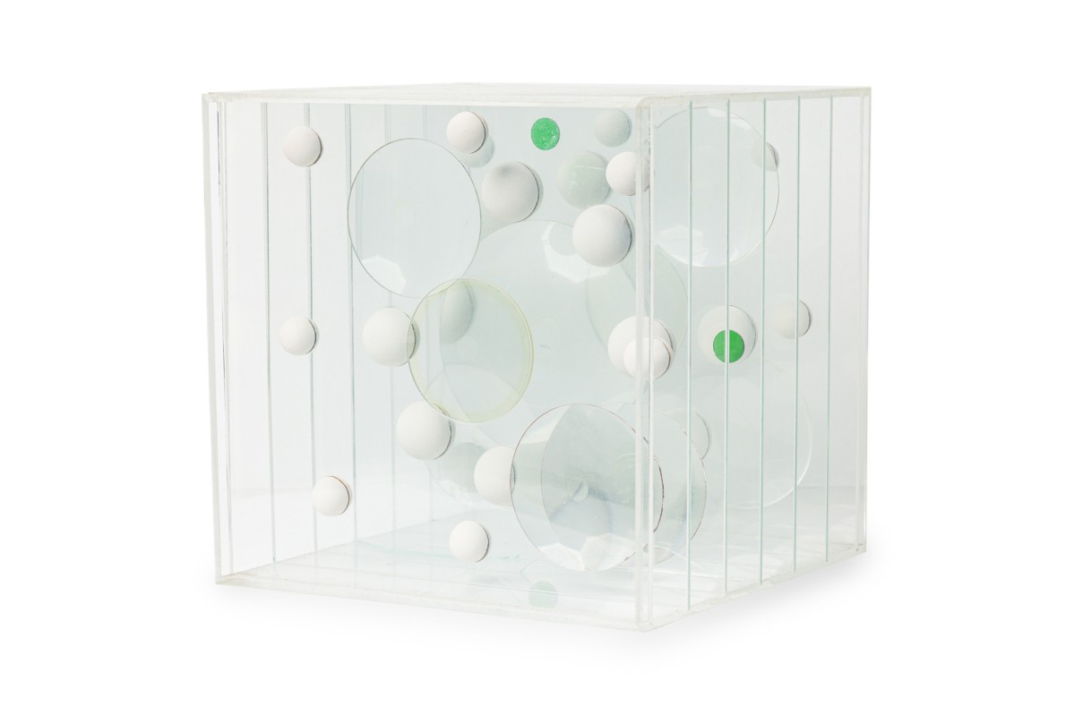 Franco scuderi italian mid century lucite cube art piece 1970s
