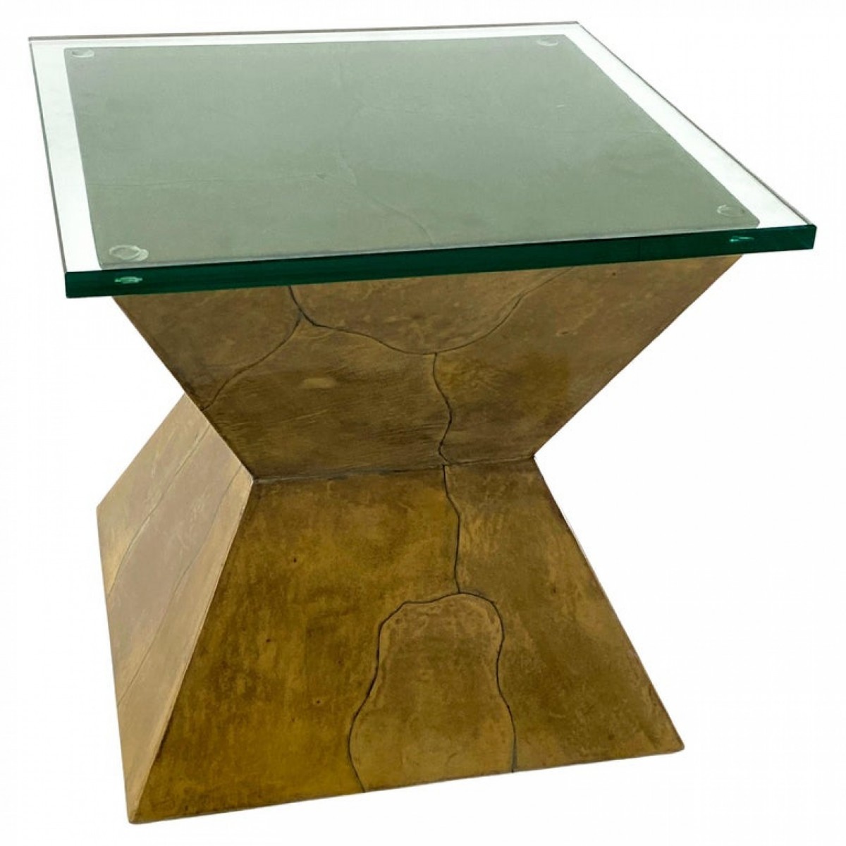Italian modern olive goatskin side table aldo tura