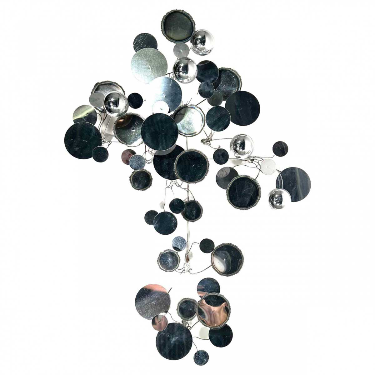 Original curtis jere chrome raindrop wall sculpture