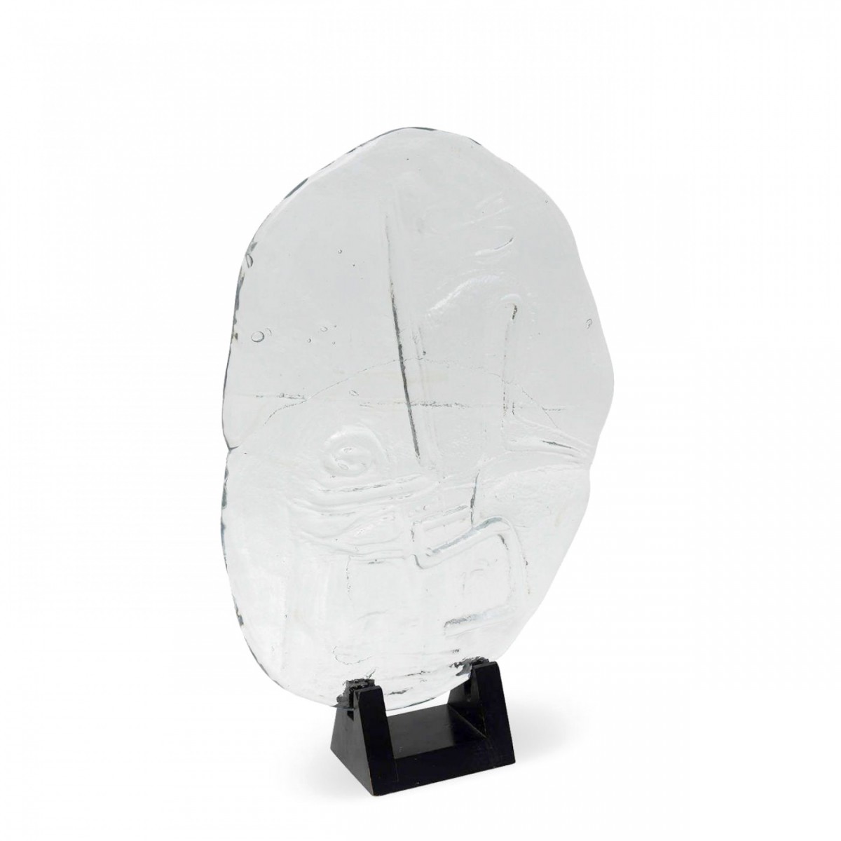 Swedish modern crystal sculpture orrefors 1970s