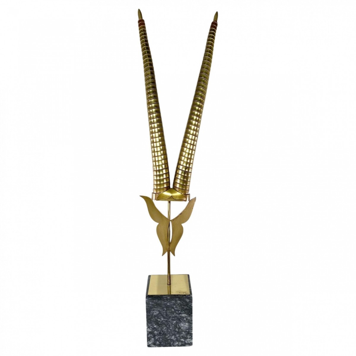 American modern brass animal horn sculpture curtis jere