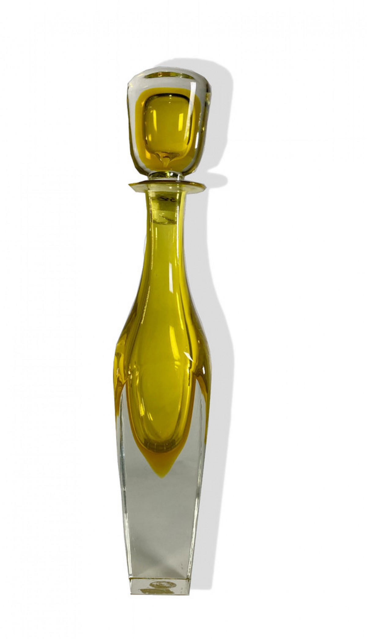 Italian murano yellow glass decanter