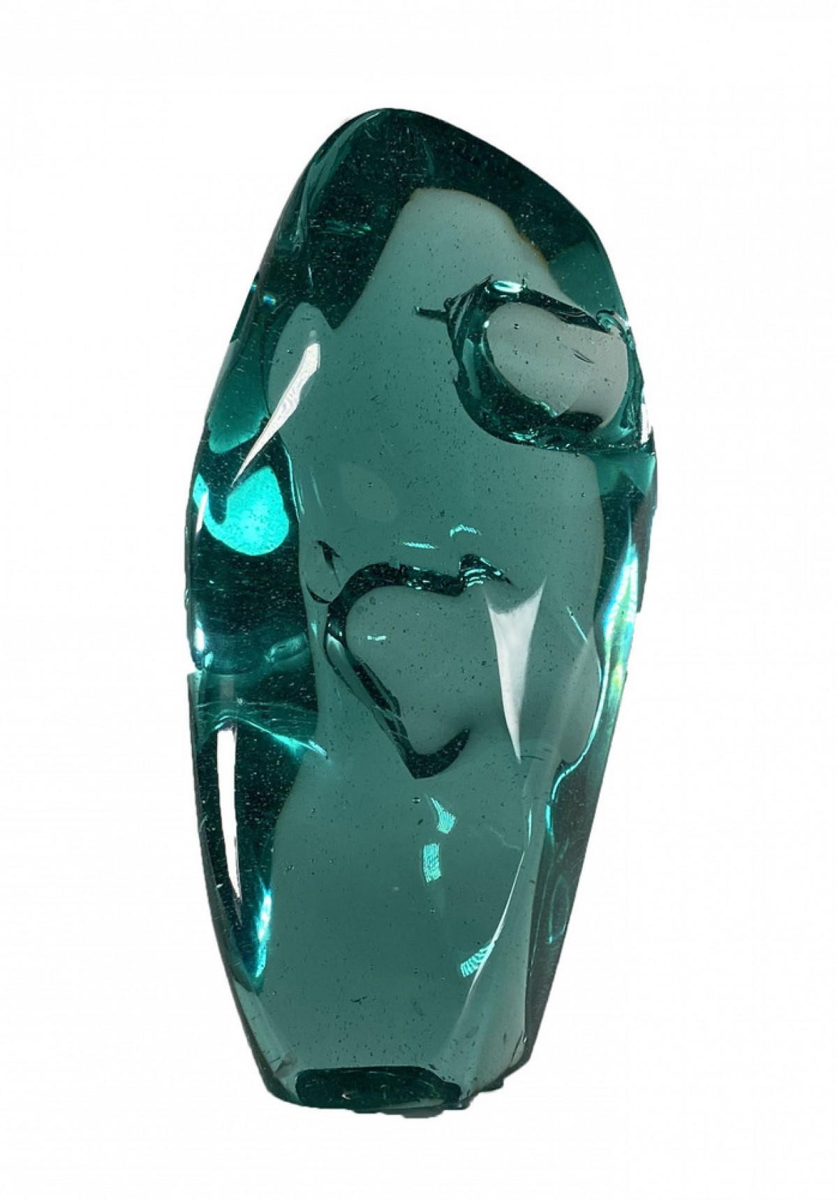 Italian modern green glass sculpture