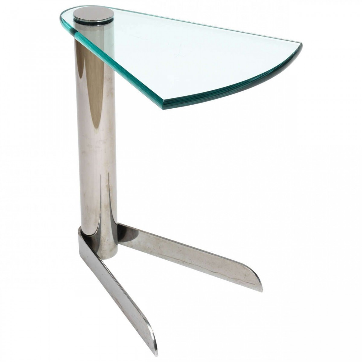 American modern stainless steel and glass side table pace collection