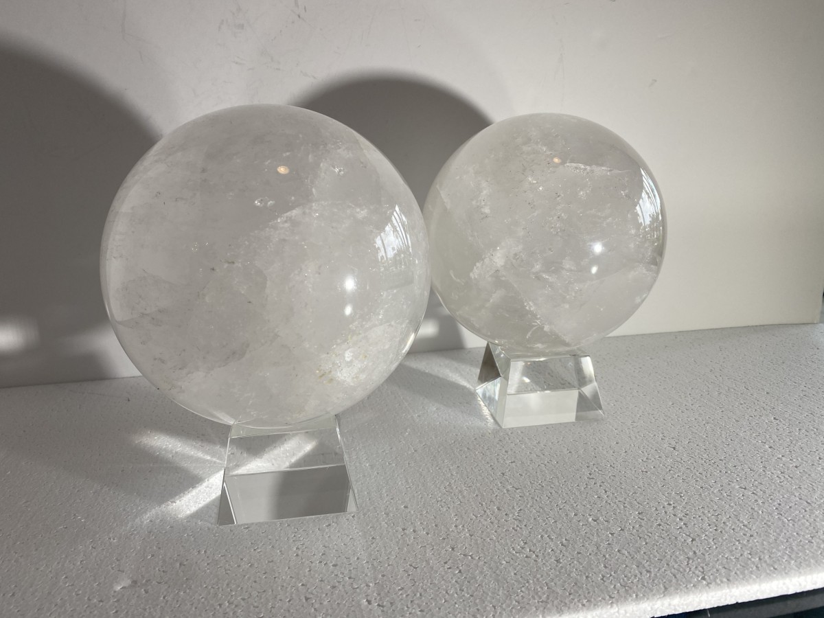 Collection of rock crystal spheres A