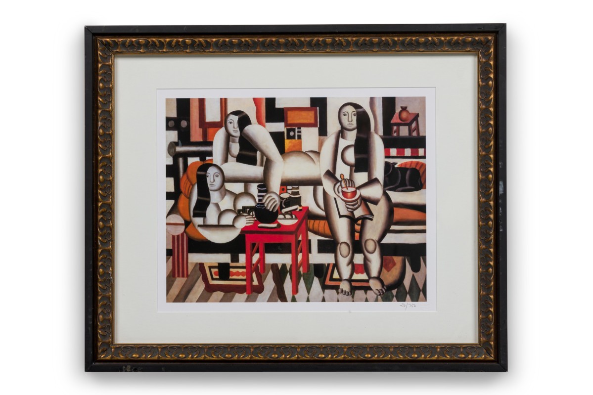 Ferdinand leger french cubist lithograph titled "three women"