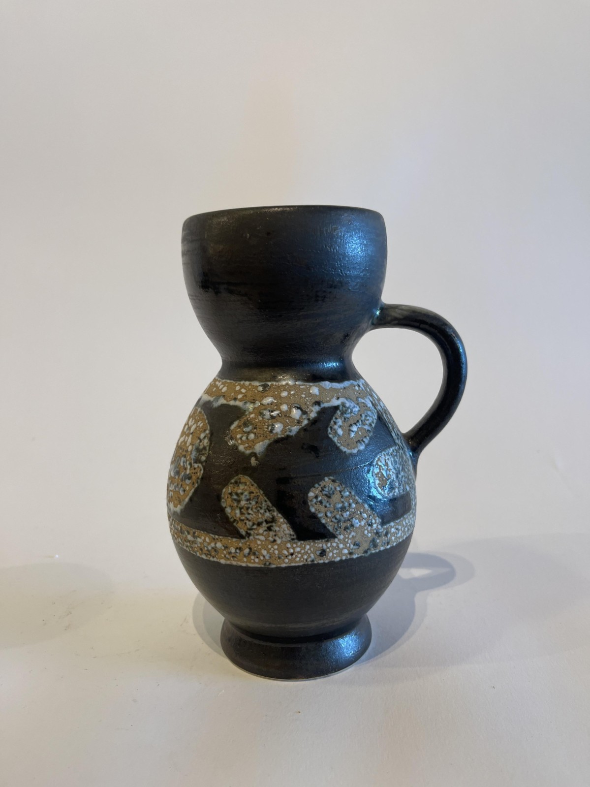 Israeli Mid Century Lapid Lava Glazed Ceramic Pitcher i