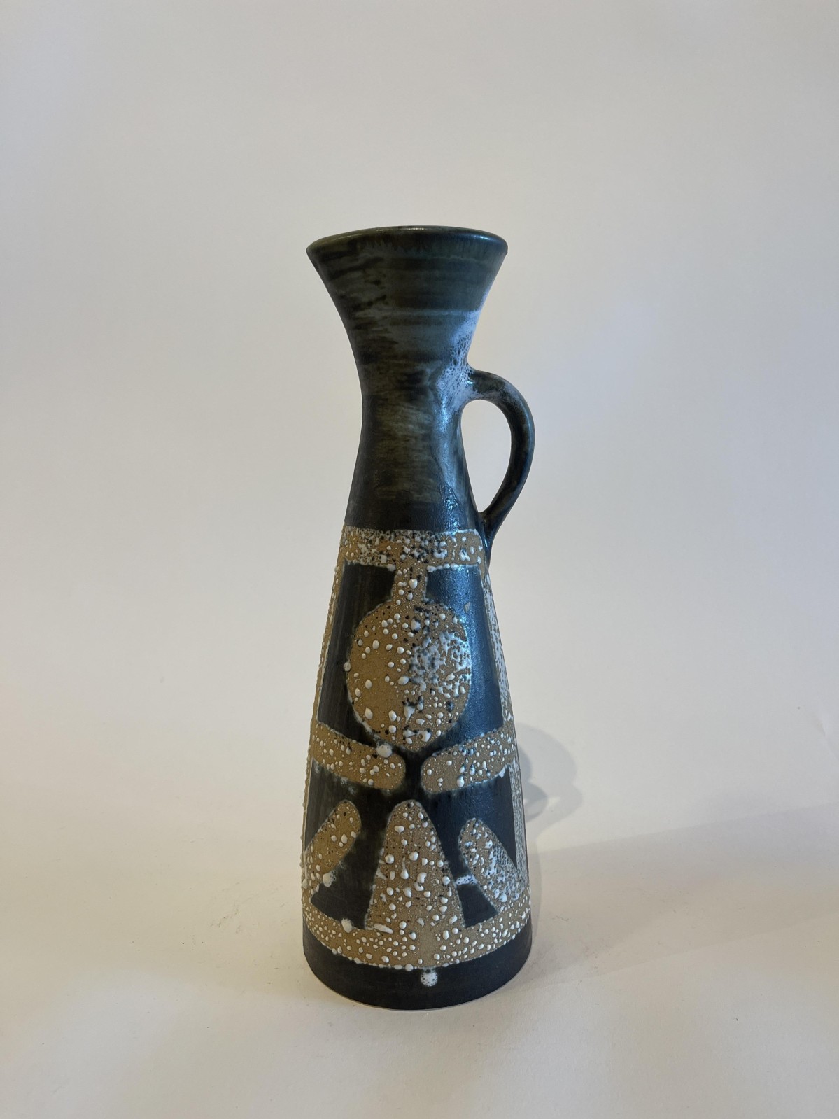 Israeli Mid Century Lapid Lava Glazed ceramic Pitcher l