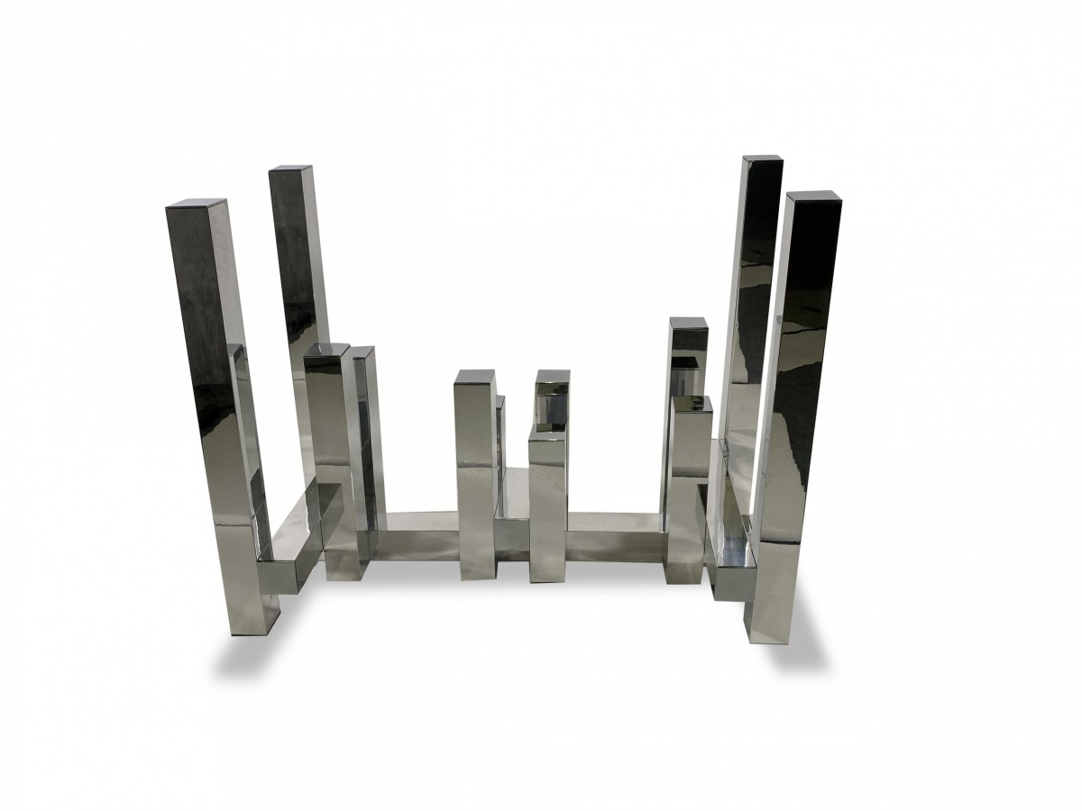 Paul mayan table base with glass