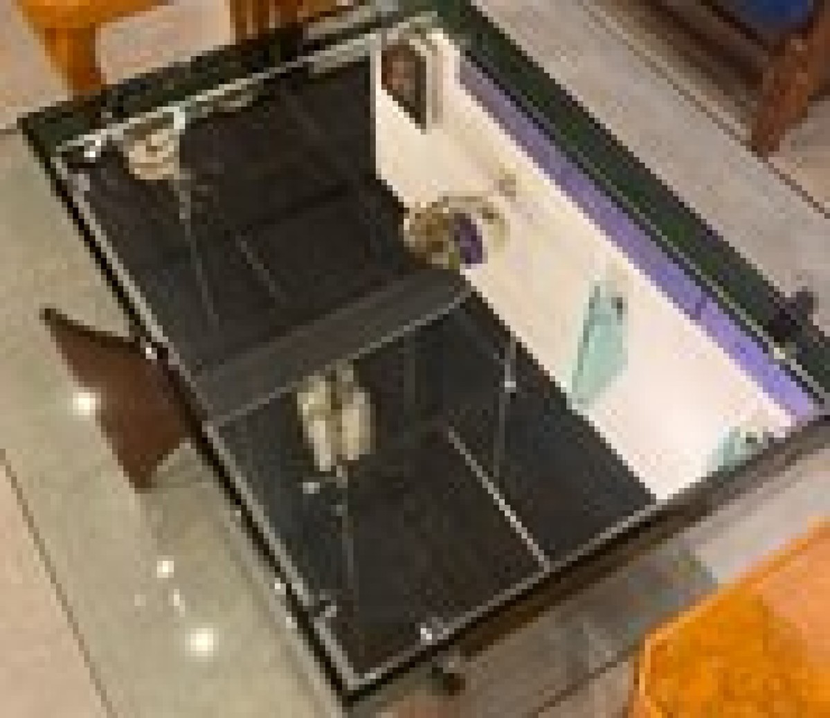Italian modern smoked glass and mirror tray fontana arte