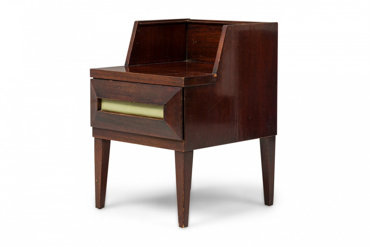 Andre sornay french mid century mahogany bedside end table