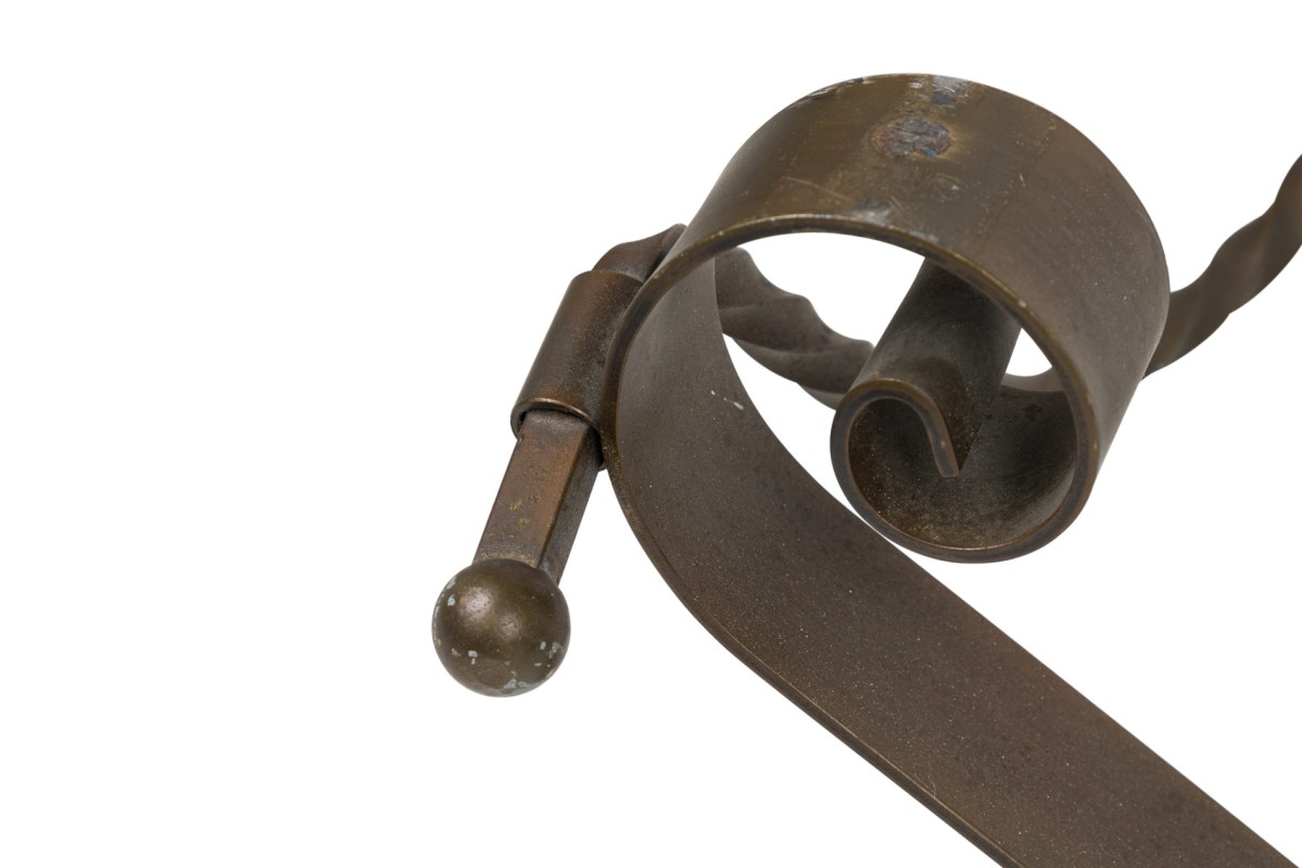 Art deco american steel scroll form low coffee table frame