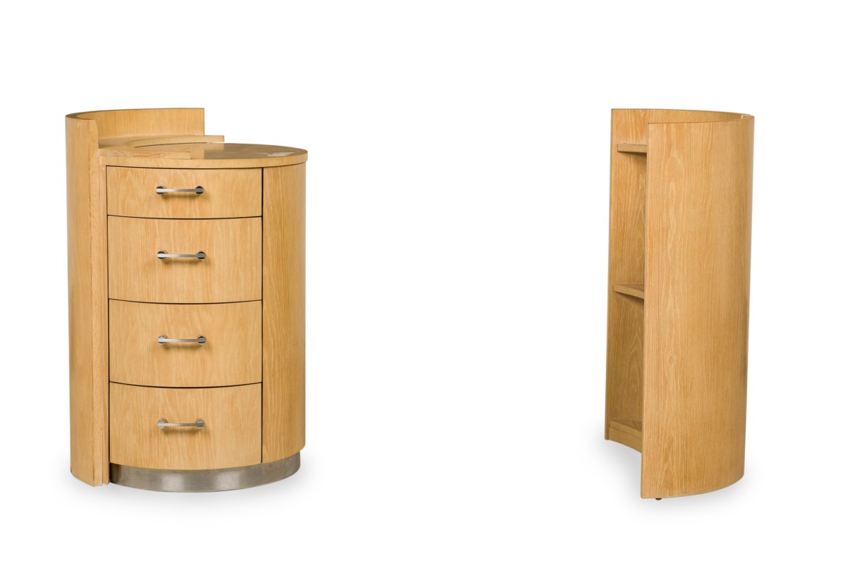 Jay spectre vintage american modern cerused oak dressing vanity table