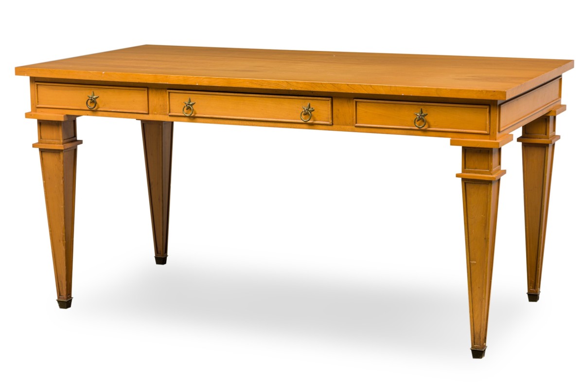 André arbus mid century french sycamore desk writing table