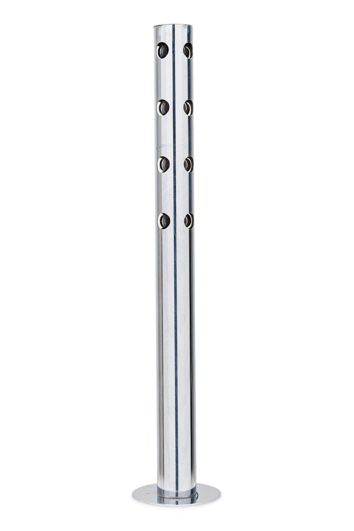 American mid century chrome cylindrical floor flamp