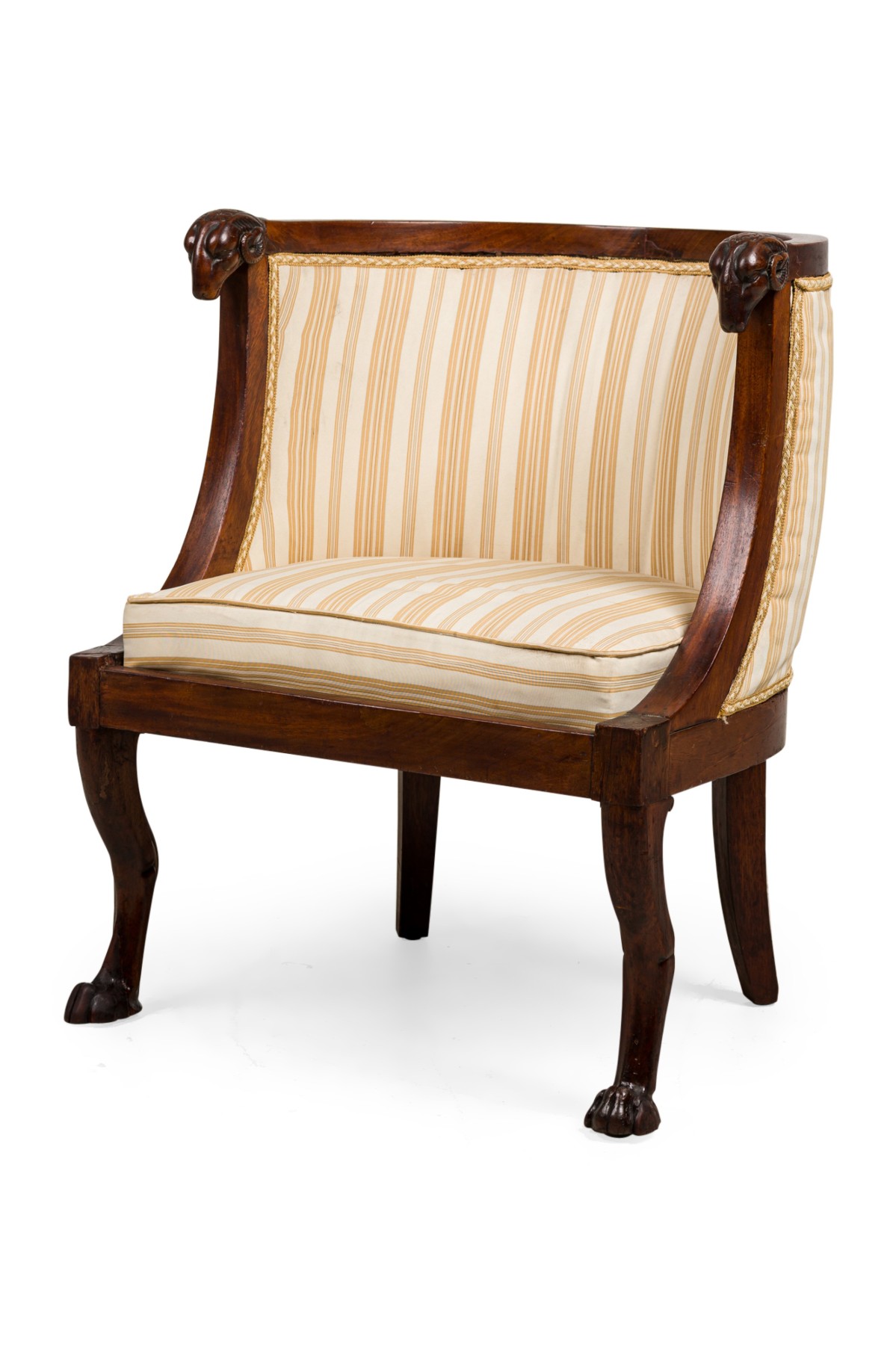 Italian neo classic lion head walnut chair 