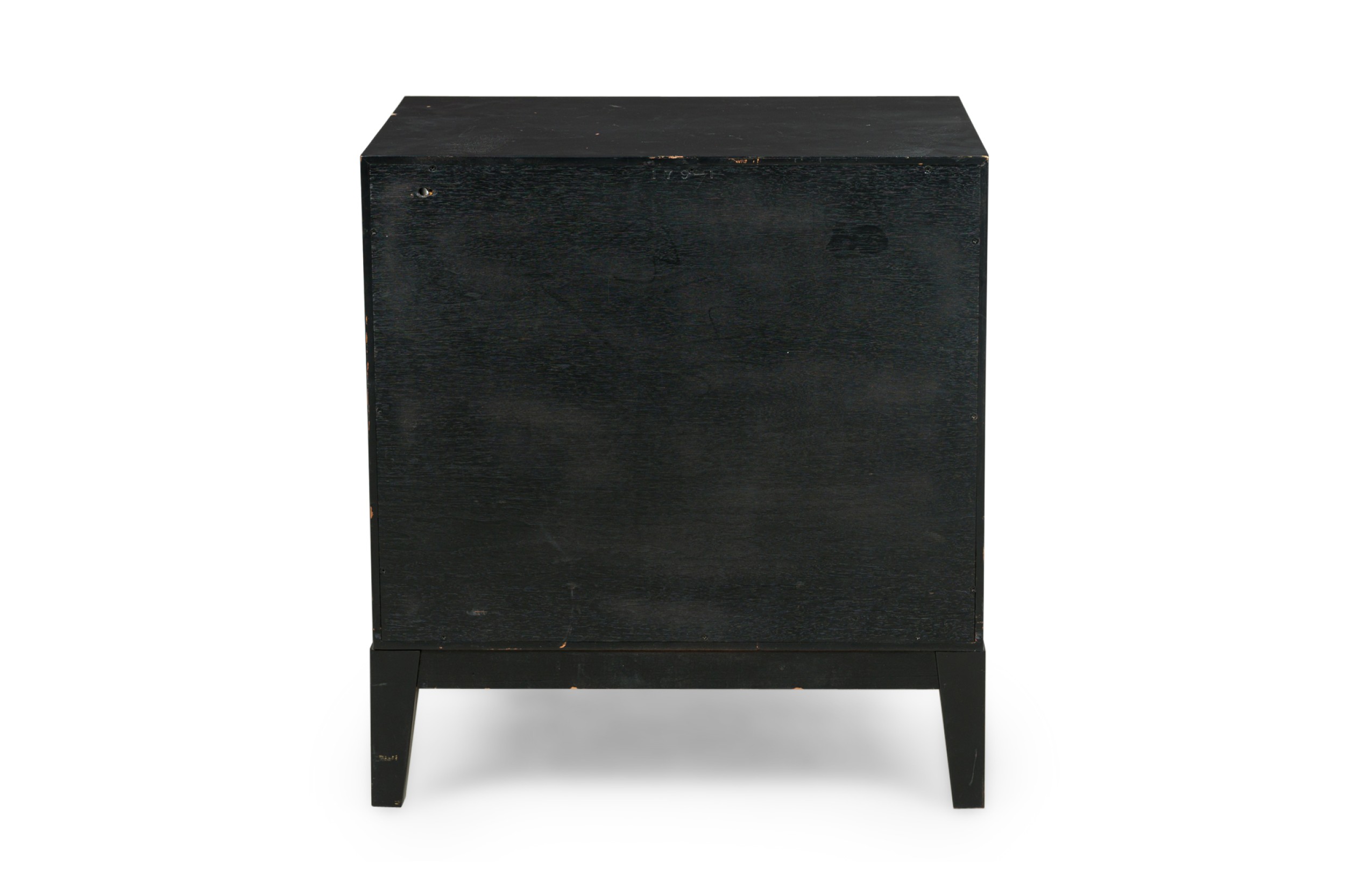 Pair of american mid century black matte and lacquer bedside tables