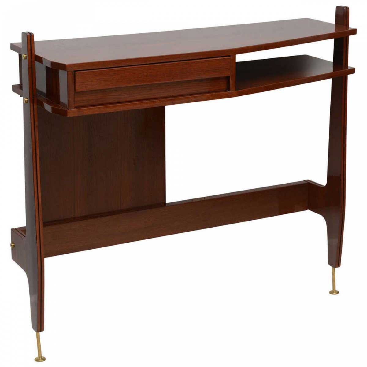 Ico parisi mid century italian modern mahogany and brass console