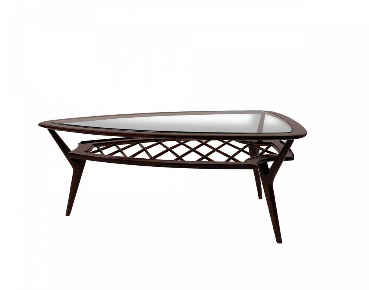 Italian modern wood glass coffee table