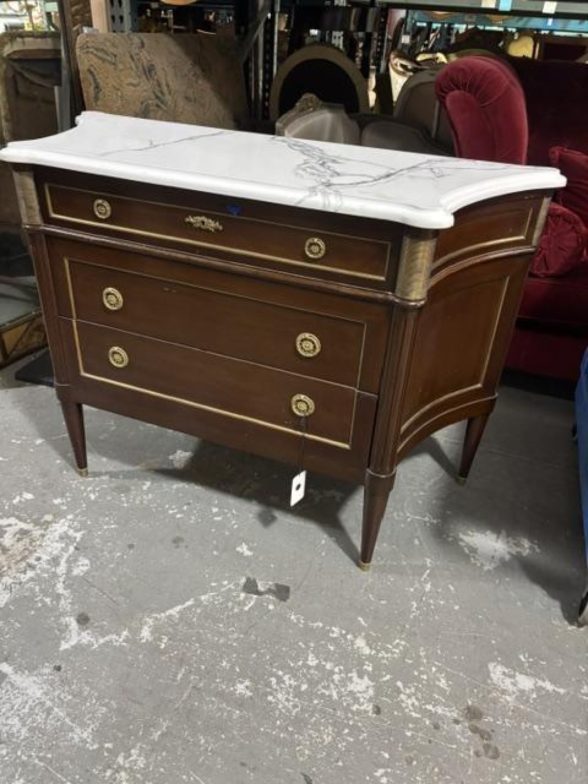 Maison jansen french mid century bronze mounted mahogany chest
