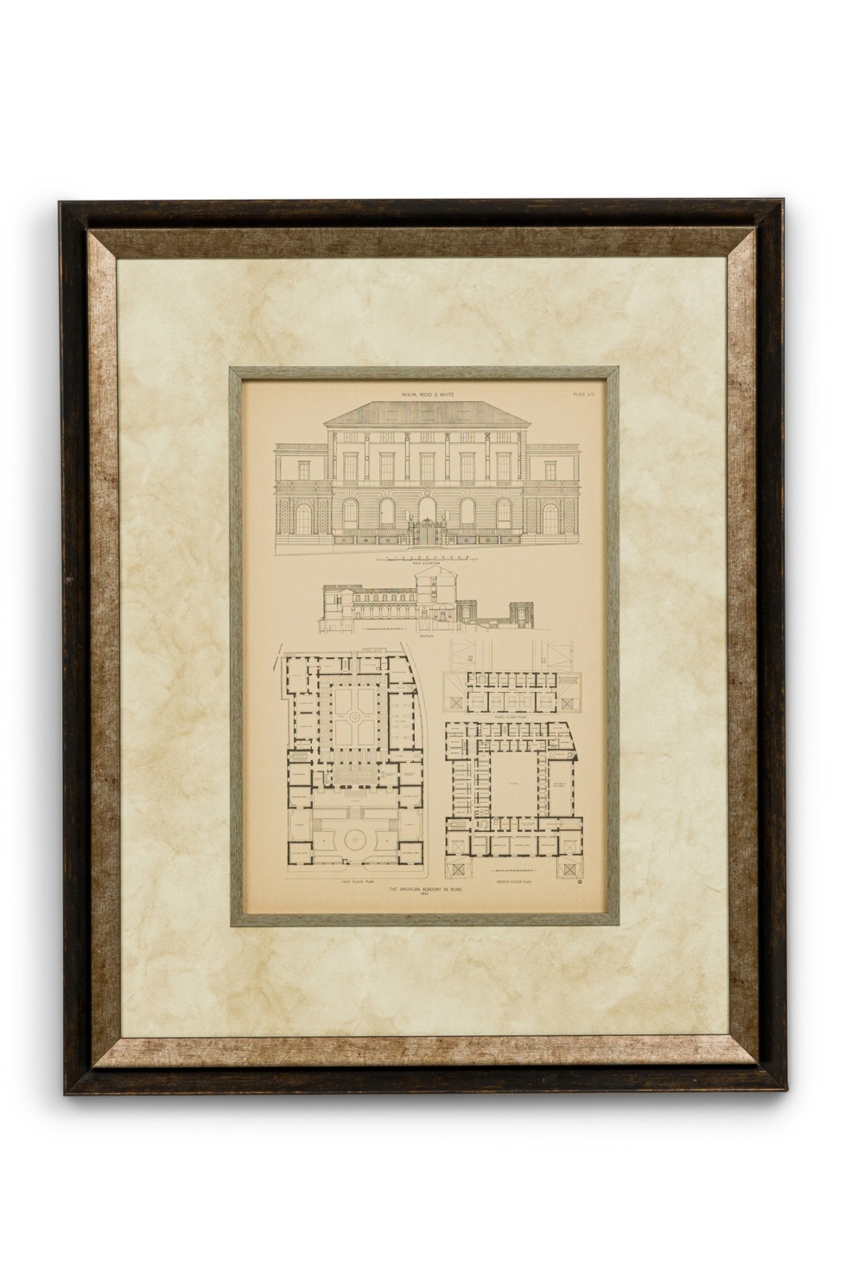 American victorian framed monograph print titled the american academy in rome mckim mead & white 1913 