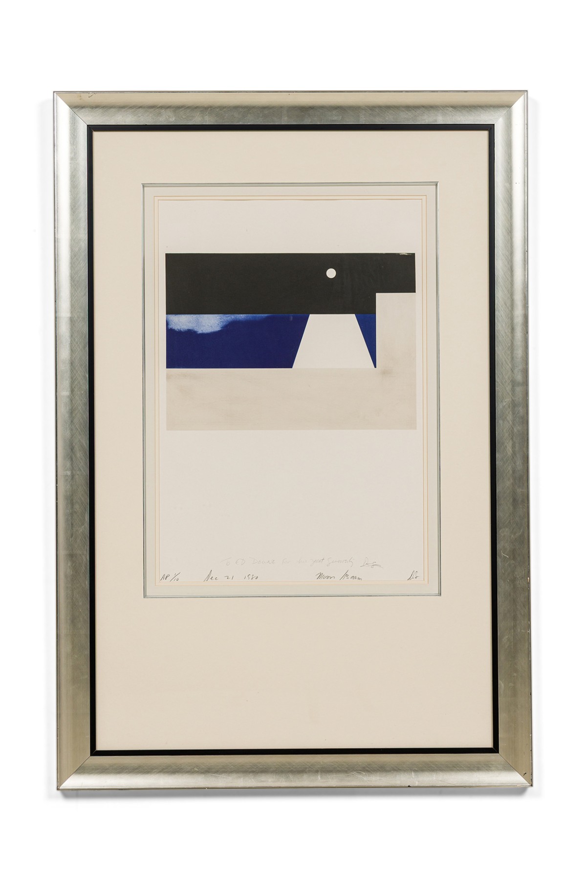 Donald sultan contemporary american lithograph titled moon beam