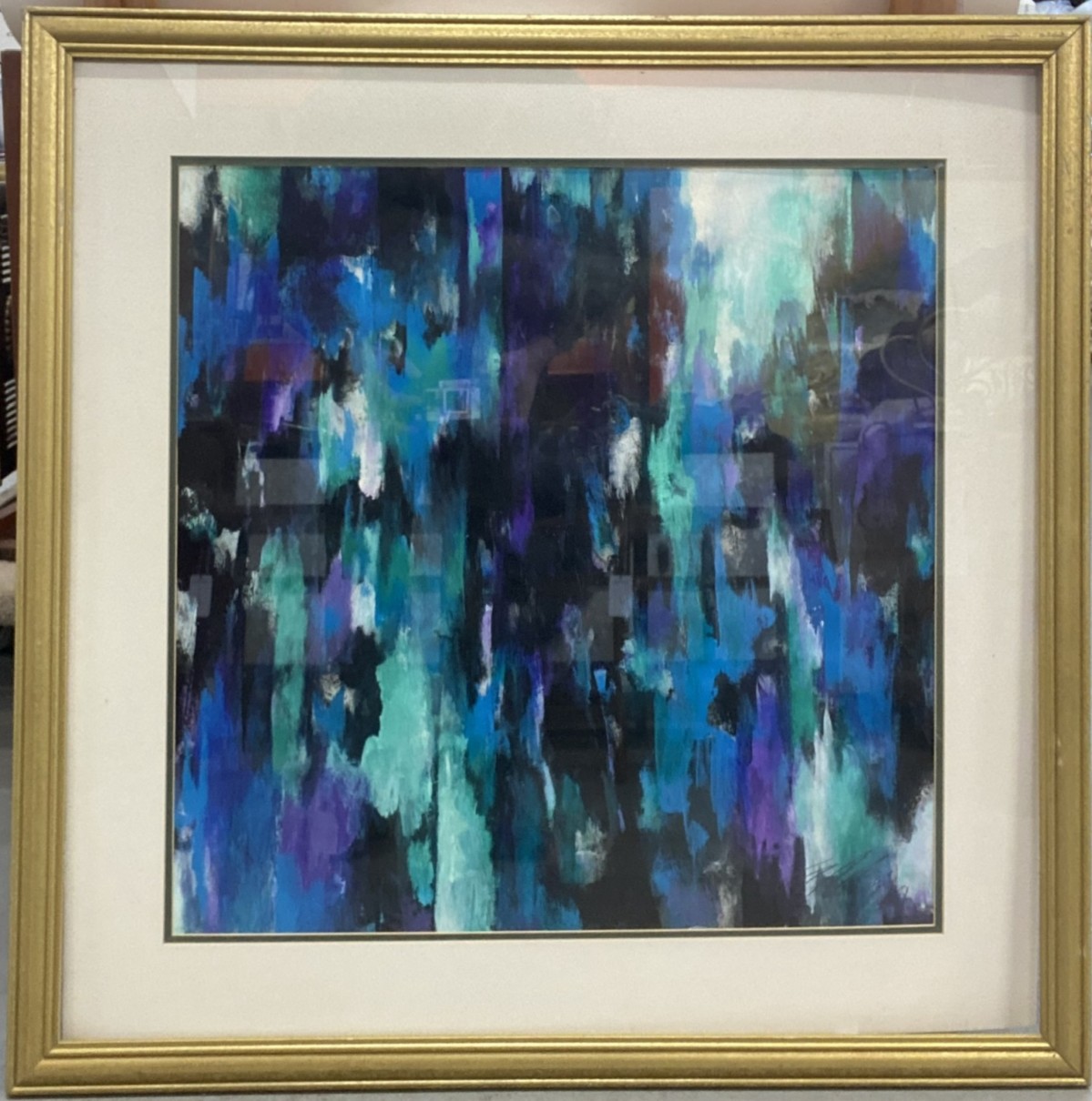 Ed eller american contemporary abstract waves watercolor gouache