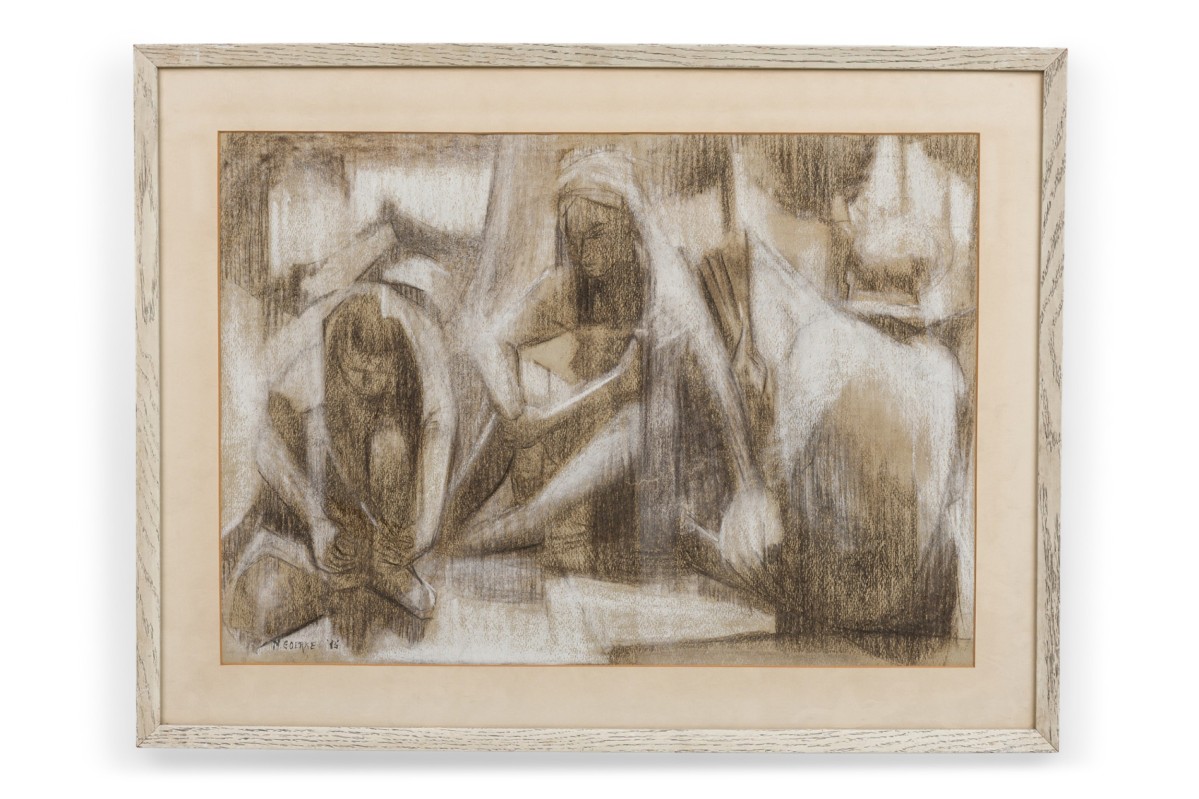 Contemporary american abstract painting, women in mourning