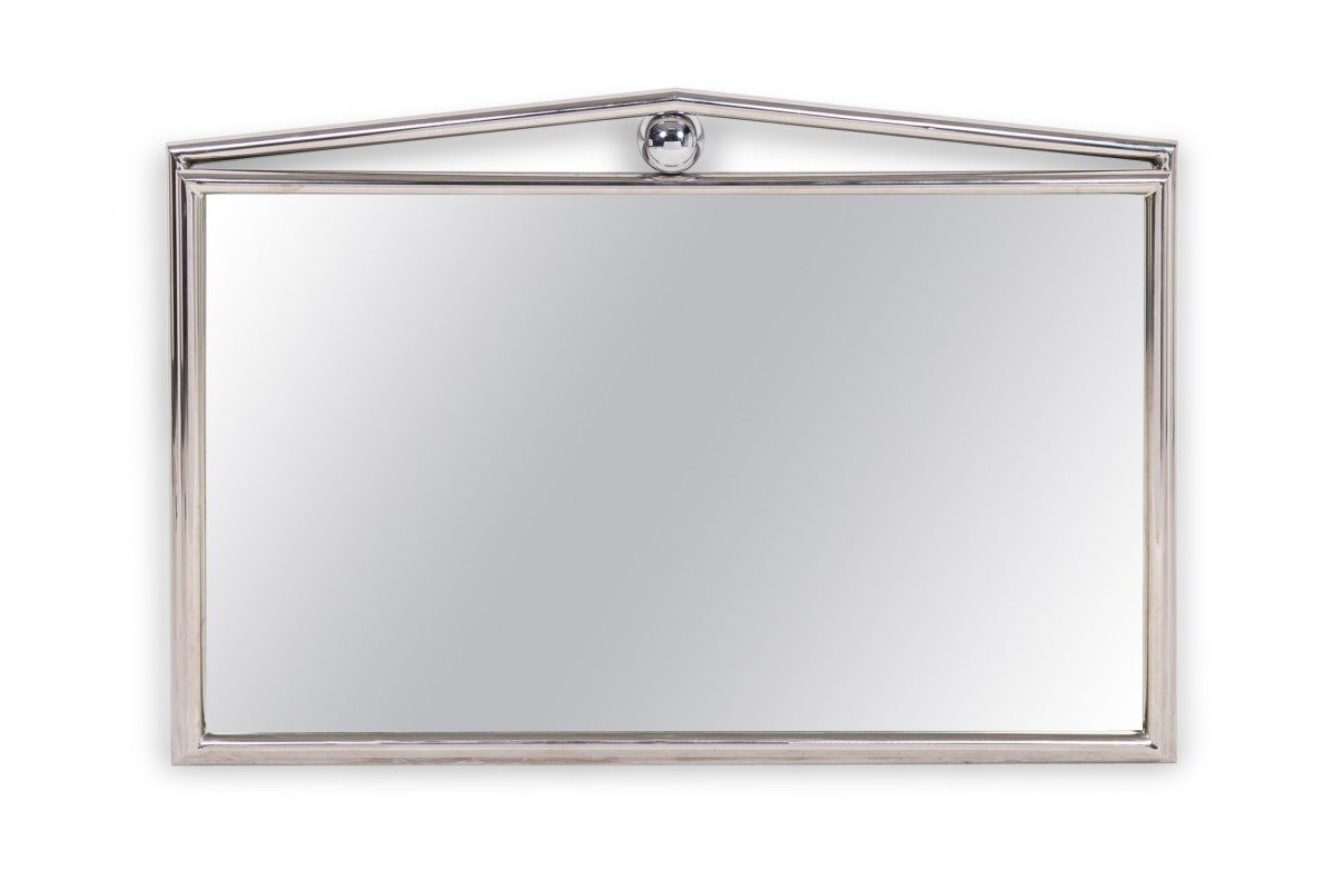 American contemporary chrome wall mirror