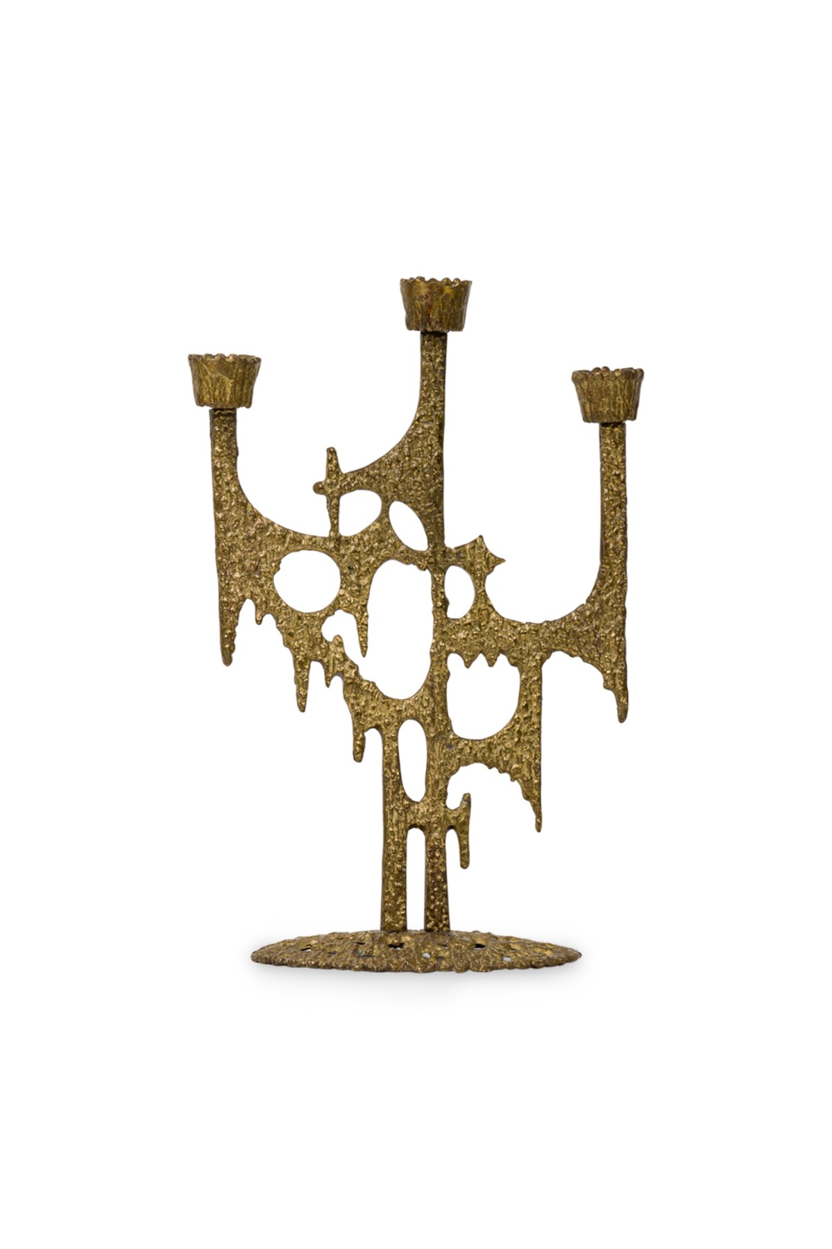 Italian vintage brutalist style candlestick