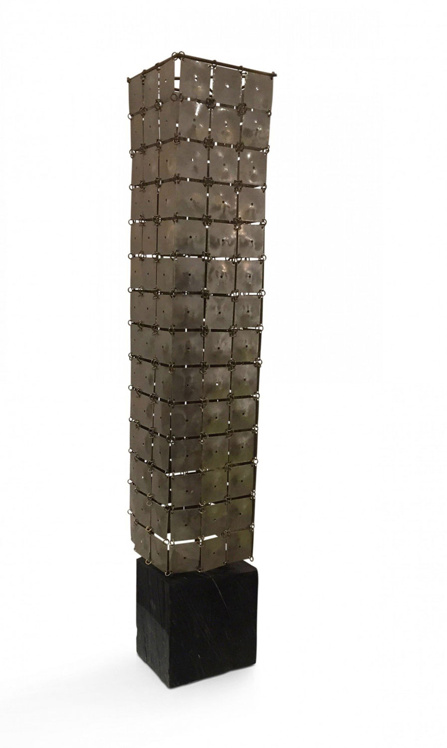Robert lee morris nickel jointed tower sculpture