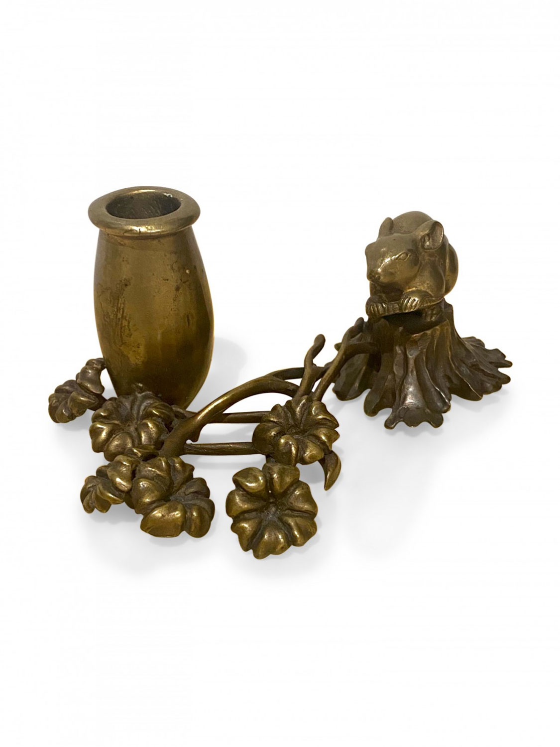 Robert lee morris mouse with vase flowers candle holder