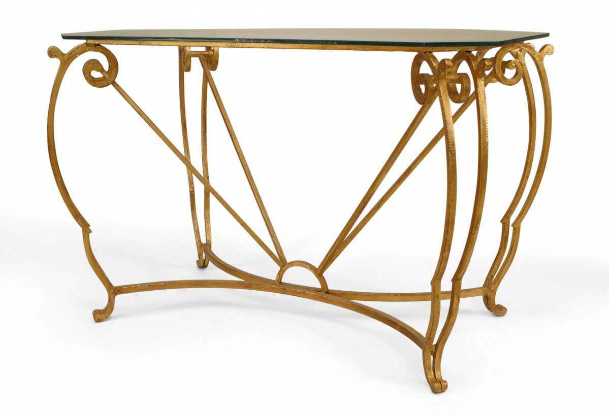 French gilt iron center table