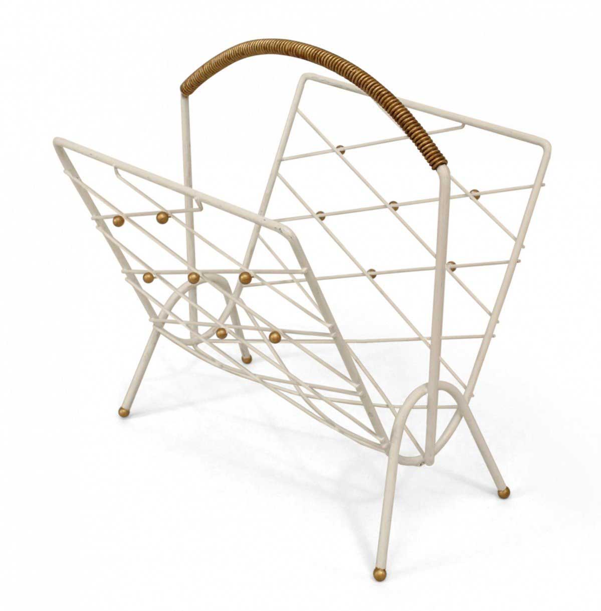 French 1940s iron magazine rack