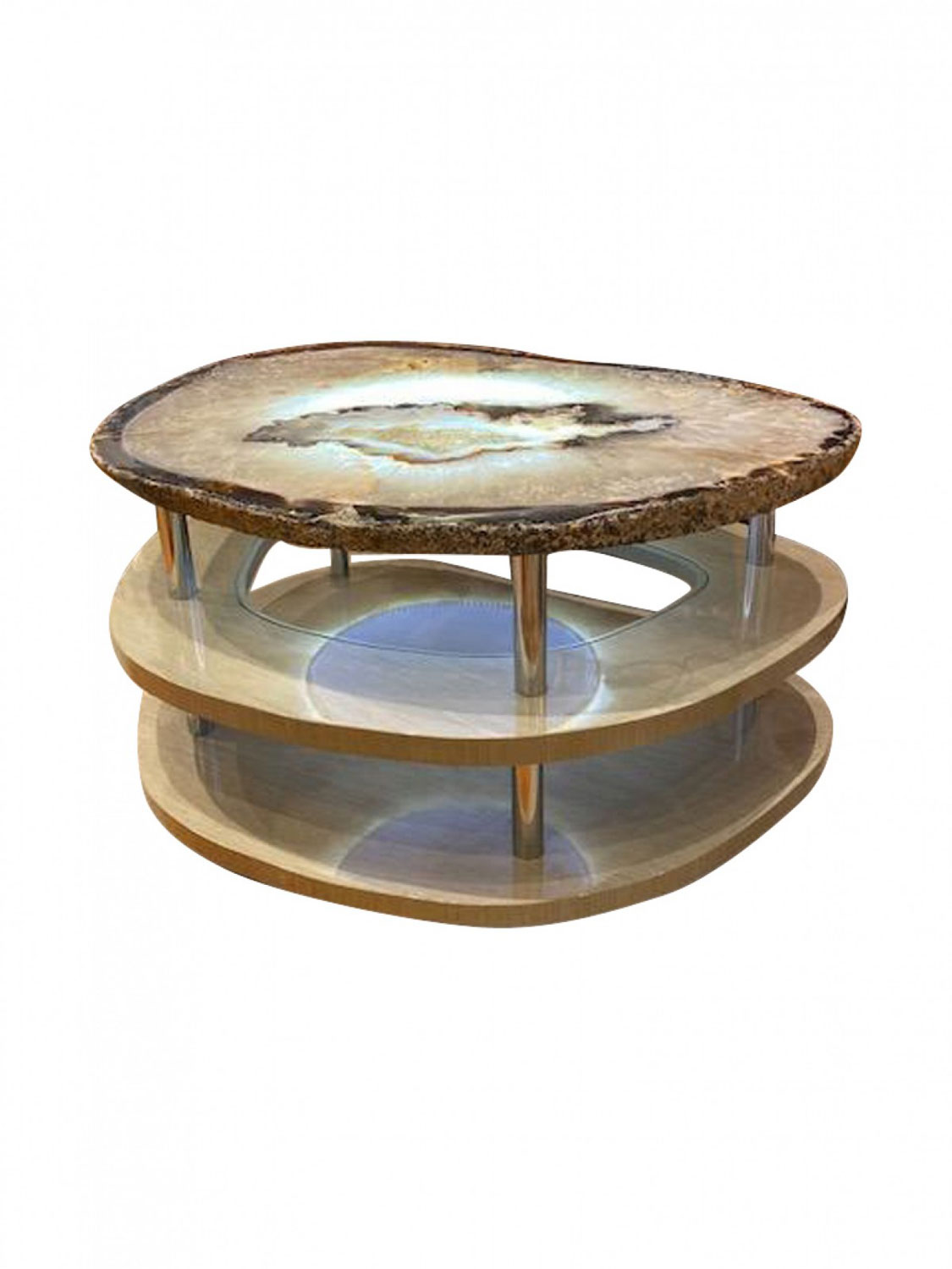Contemporary grey agate coffee table