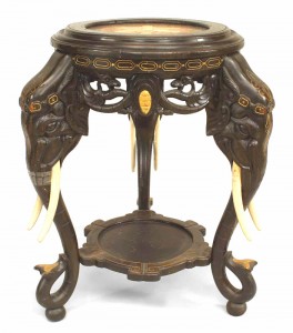 Asian chinese ebonized elephant head table