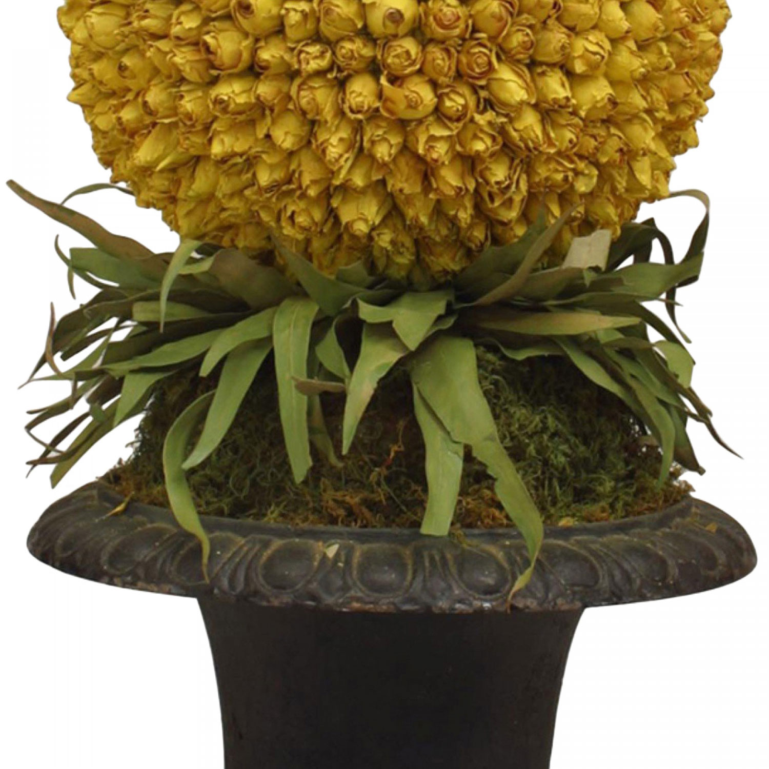 Urn with dried flower pineapple arrangement
