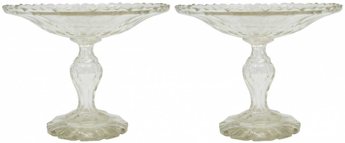 Pair english victorian crystal compotes