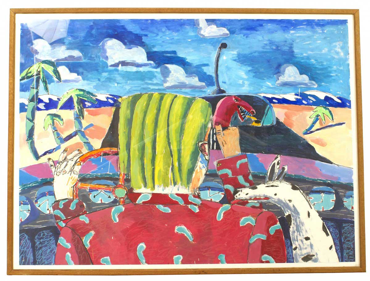 American post war car watercolor