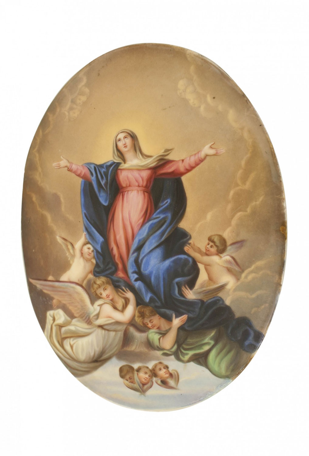 Continental porcelain virgin mary plaque