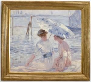 Copy of a painting newport with women by the shore