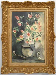 Reproduction of red flower still life