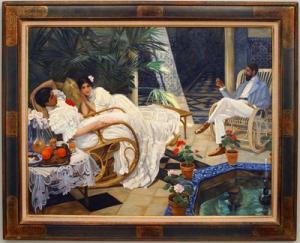 Copy of le patio on a summer day painting