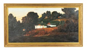 Copy of landscape of houses in the woods