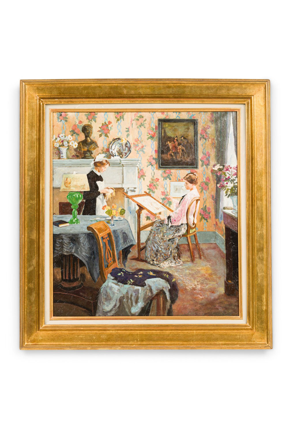 Copy of painting showing woman drawing