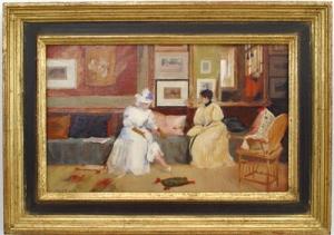 Copy of a friendly visit 1985 painting with victorian women