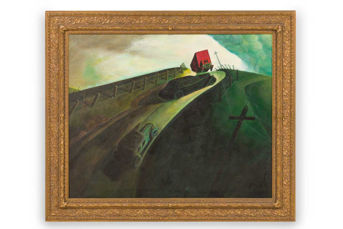 Copy of grant wood painting death on ridge road