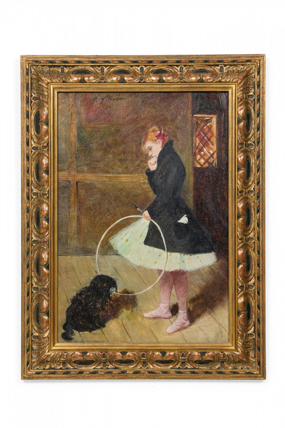 Copy of dancer with hoop girl and dog painting